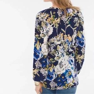 3/$10 Chico's Multicolor Floral Long Sleeve Blouse
